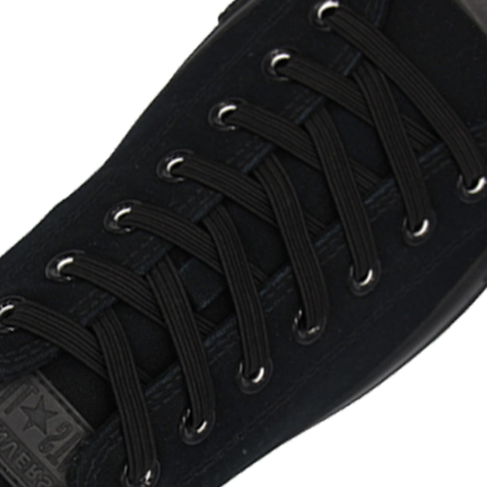 Black Elastic Shoelace - 30cm Length 8mm Width