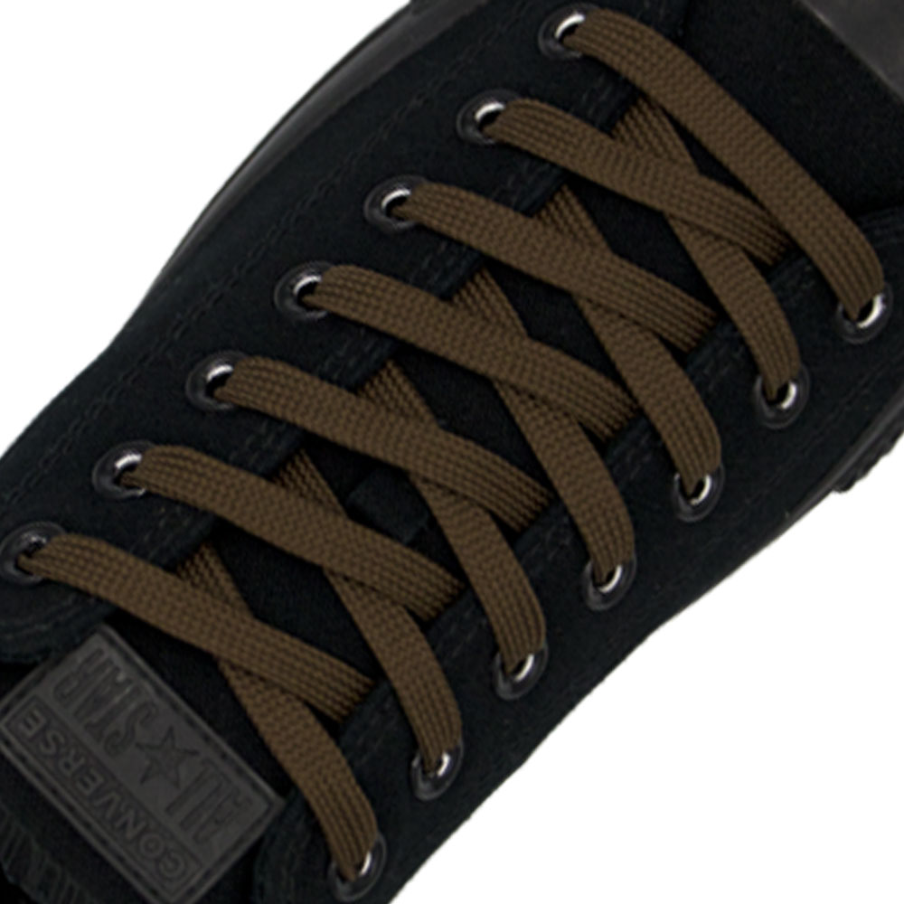 Brown Flat Shoelace - 30cm Length 10mm Width