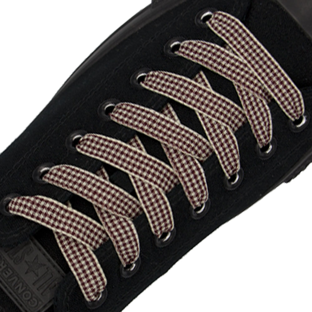 Plaid Shoelaces - Rufous 30cm Length 10mm Width
