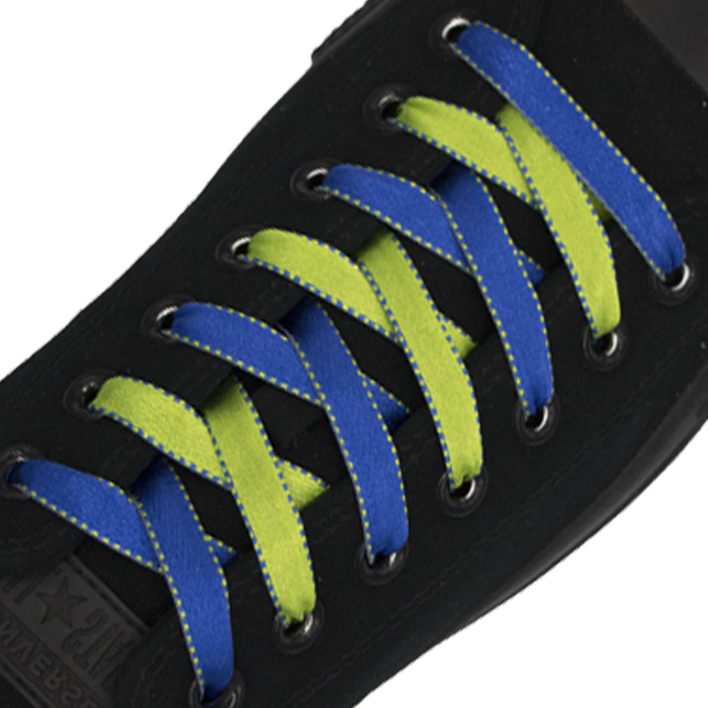 Blue Green Satin Shoelace - 30cm Length 10mm Width