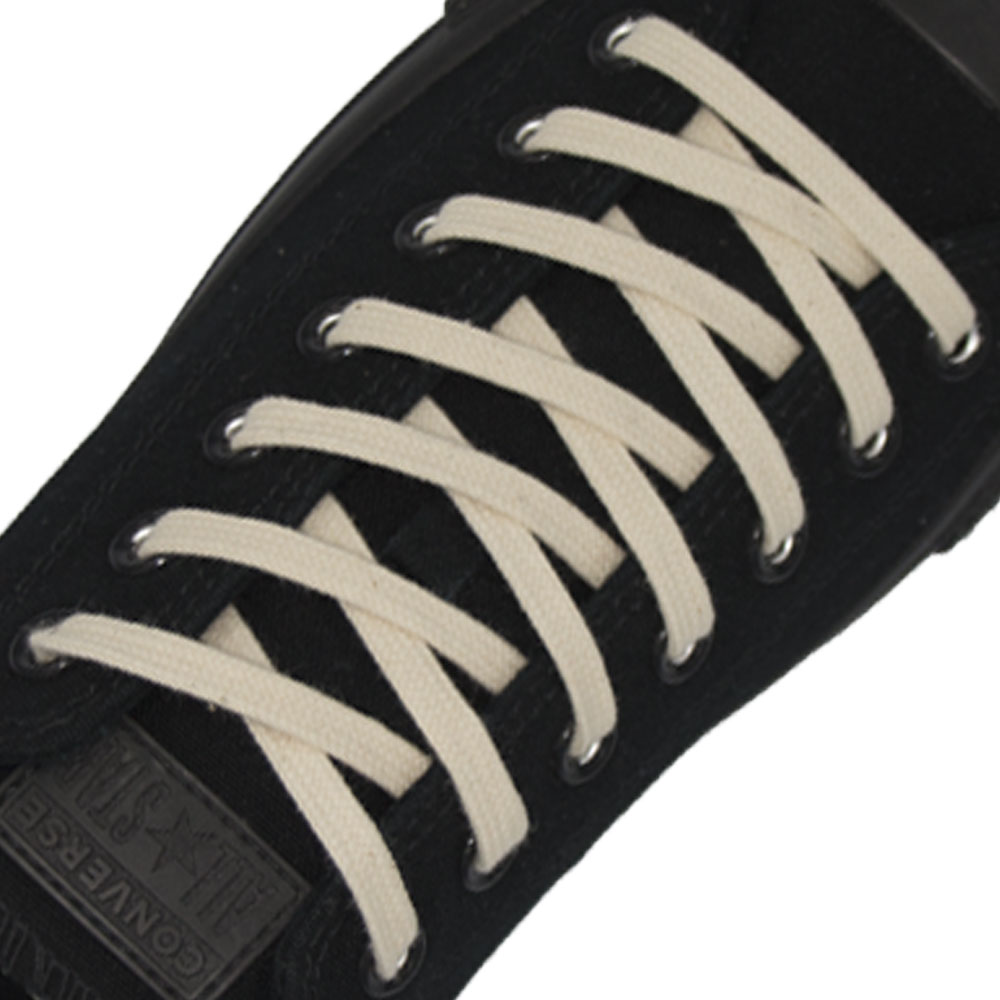 Cotton Shoelace Flat - Cream 30cm Length 7mm Width