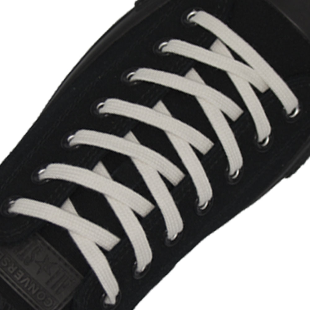 White Cotton Shoelace - 30cm Length 7mm Width