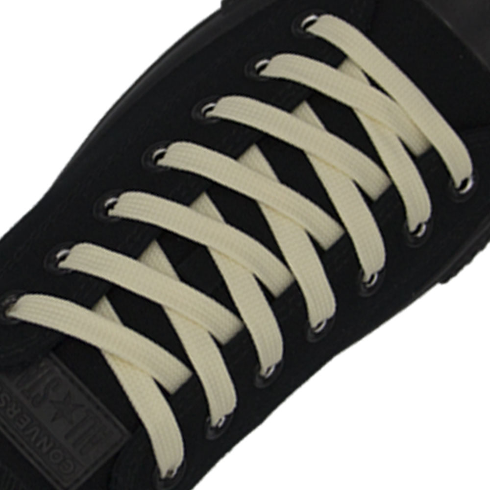 Cream Flat Shoelace - 30cm Length 10mm Width
