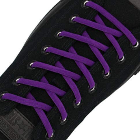 Oval Elastic No Tie Shoelaces - Purple