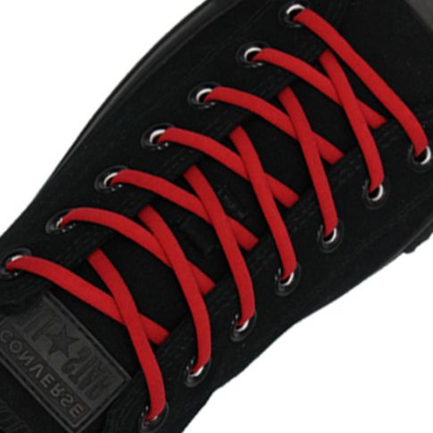 Oval Elastic No Tie Shoelaces - Red