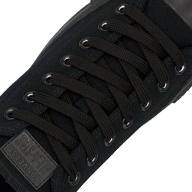 Black Flat Shoelace - 30cm Length 10mm Width
