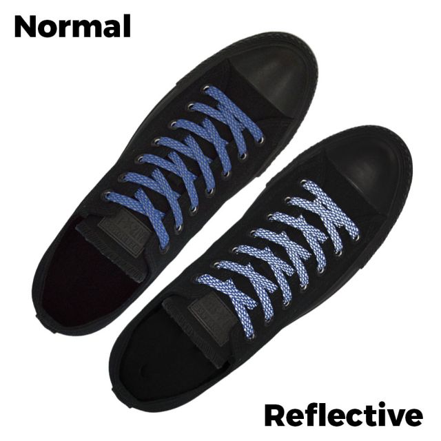 Blue Reflective Shoelace - 30cm Length 10mm Width