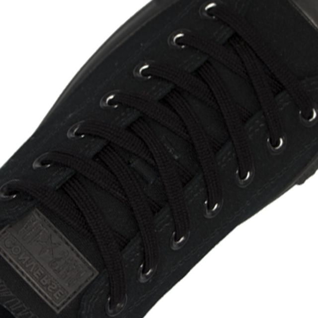 Black Cotton Shoelace - 30cm Length 7mm Width