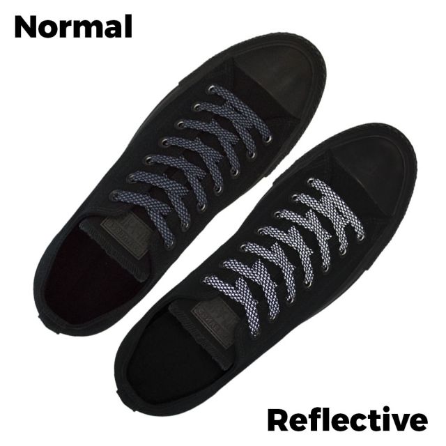 Dark Blue Reflective Shoelace - 30cm Length 10mm Width