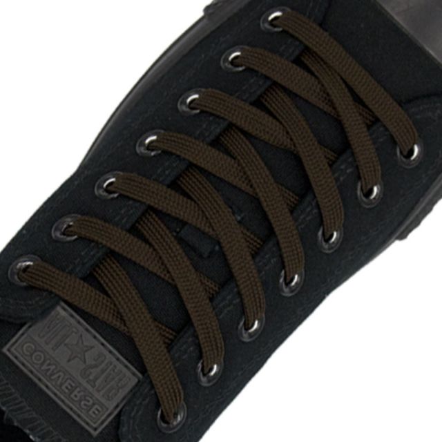 Dark Brown Flat Shoelace - 30cm Length 10mm Width