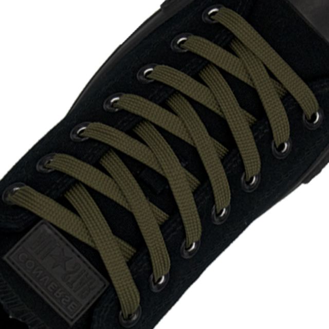 Dark Khaki Flat Shoelace - 30cm Length 10mm Width