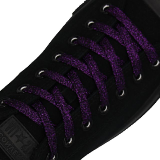 Glitter Shoelace - Dark Purple 30cm Length 10mm Width