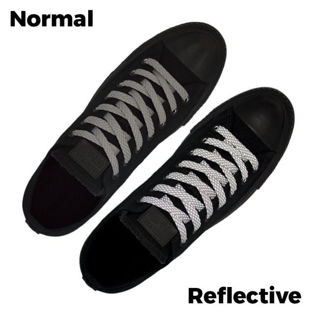 Grey Reflective Shoelace - 30cm Length 10mm Width