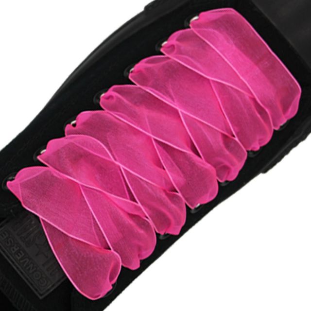 Hot Pink Organza Shoelace - 30cm Length 25mm Width
