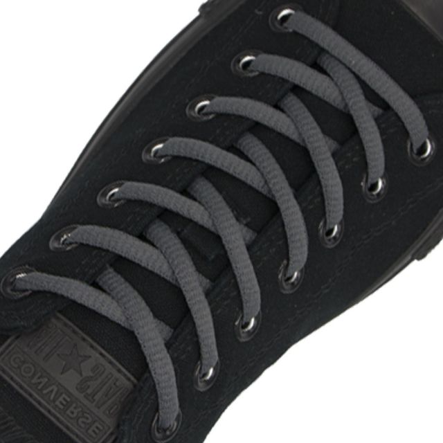 Dark Grey Oval Shoelace - 30cm Length 4mm Diameter