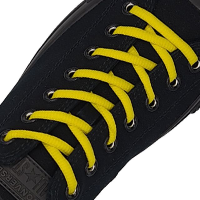 Yellow Oval Shoelace - 30cm Length 4mm Diameter