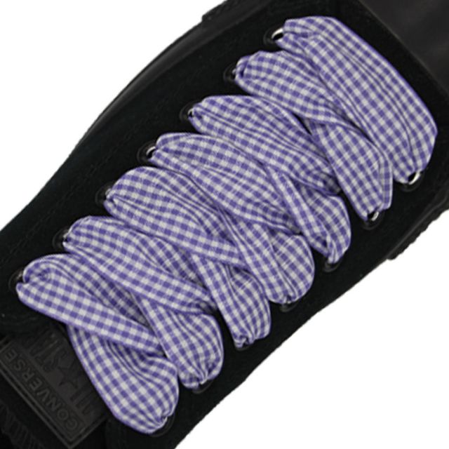 Plaid Shoelace Checker Medium - Purple 30cm Length 25mm Width