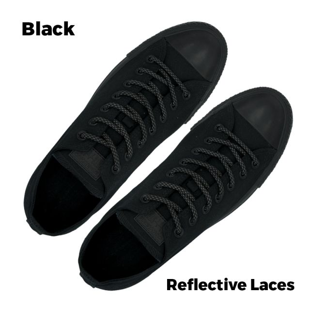 Black Reflective Shoelace - 30cm Length 5mm Diameter - Dash