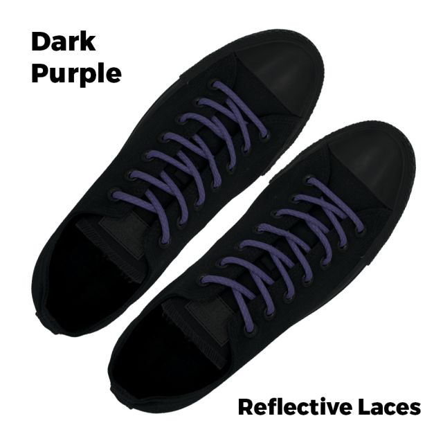 Dark Purple Reflective Shoelace - 30cm Length 5mm Diameter - Dash