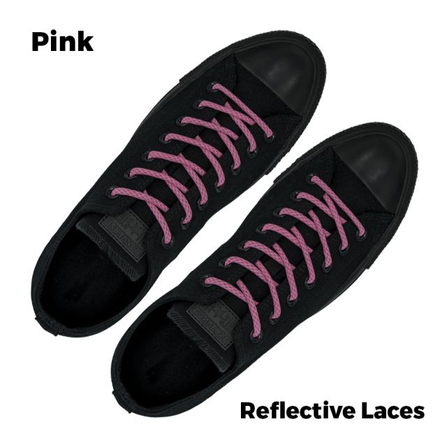Pink Reflective Shoelace - 30cm Length 5mm Diameter - Dash