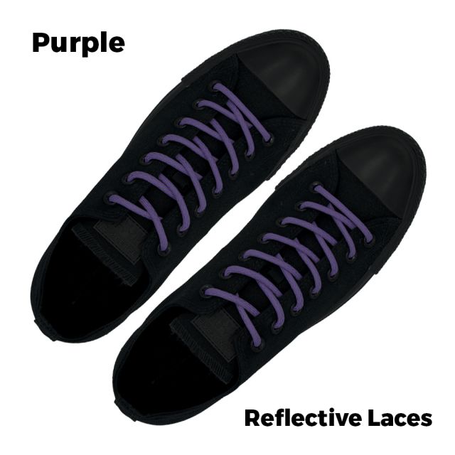 Purple Reflective Shoelace - 30cm Length 5mm Diameter - Dash
