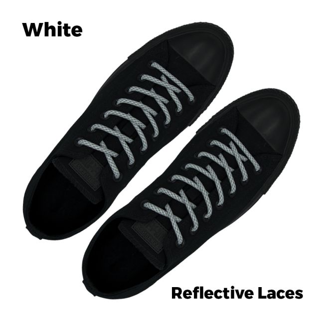 White Reflective Shoelace - 30cm Length 5mm Diameter - Dash