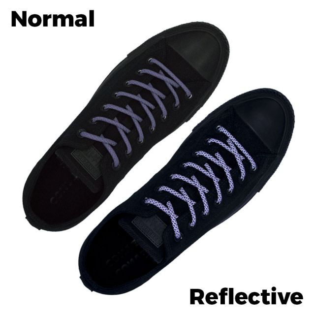 Dark Purple Reflective Shoelace - 30cm Length 5mm Diameter - Cross