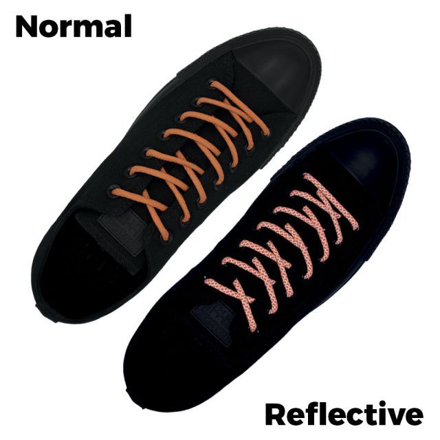 Fluro Orange Reflective Shoelace - 30cm Length 5mm Diameter - Cross