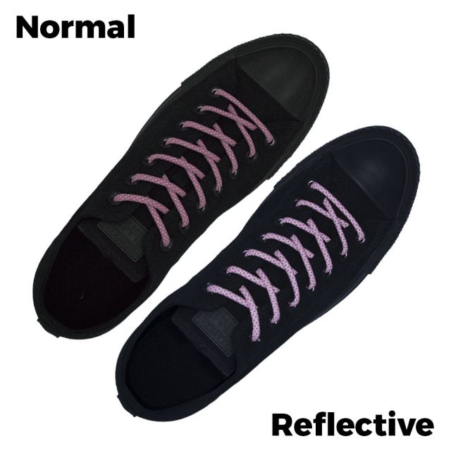 Pink Reflective Shoelace - 30cm Length 5mm Diameter - Cross
