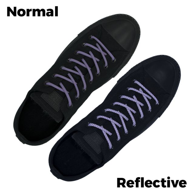 Purple Reflective Shoelace - 30cm Length 5mm Diameter - Cross