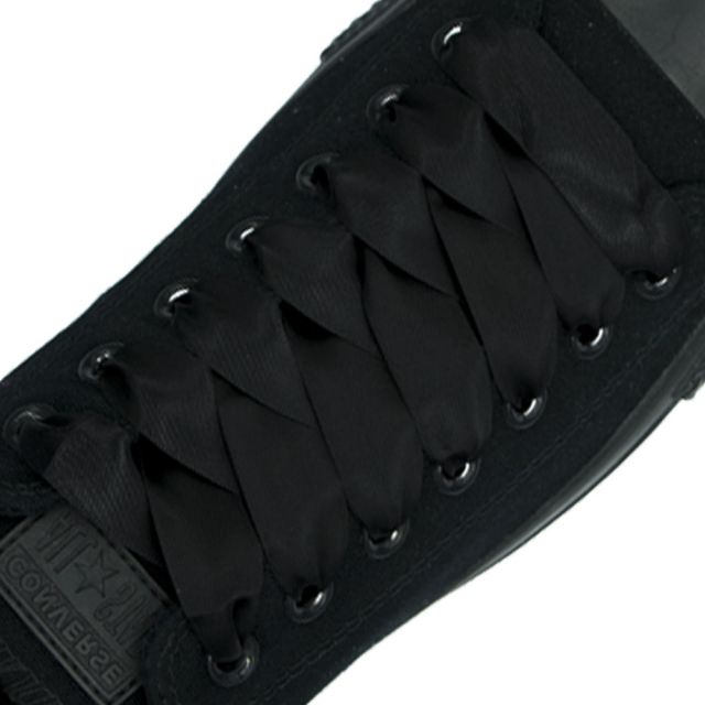Black Satin Shoelace - 30cm Length 20mm Width