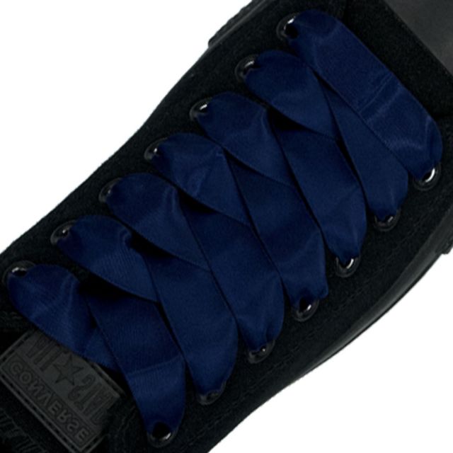 Navy Blue Satin Shoelace - 30cm Length 20mm Width