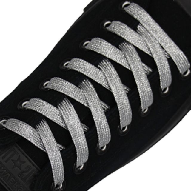 Glitter Shoelace - Silver 30cm Length 10mm Width