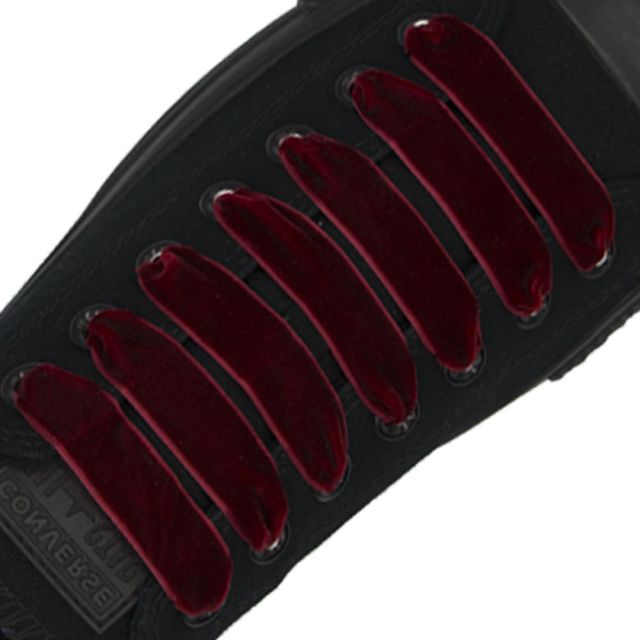 Dark Red Velvet Shoelace - 30cm Length 15mm Width