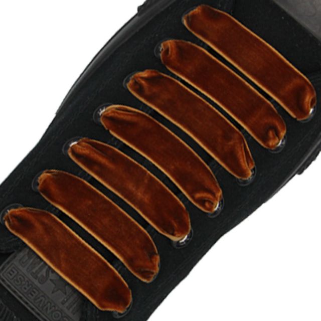 Brown Velvet Shoelace - 30cm Length 15mm Width