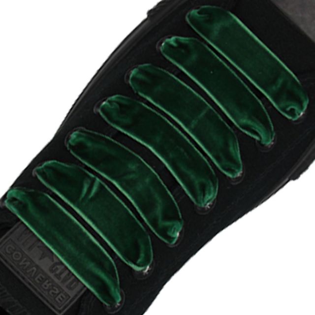 Green Velvet Shoelace - 30cm Length 15mm Width