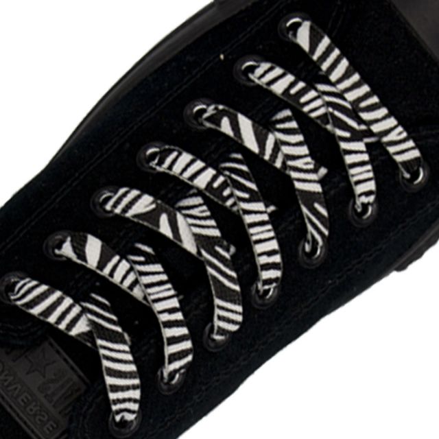 Zebra Flat Shoelace - 30cm Length 10mm Width