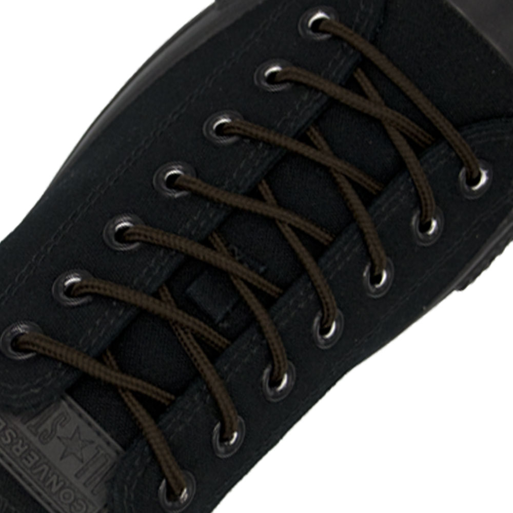 Dark Brown Round Shoelace - 30cm Length 4mm Diameter