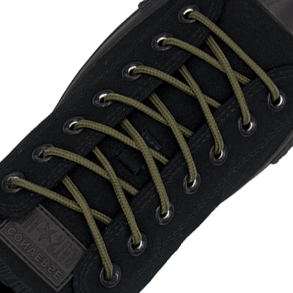 Dark Khaki Round Shoelace - 30cm Length 4mm Diameter