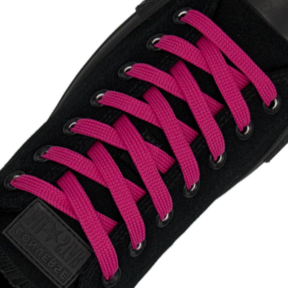 Dark Pink Flat Shoelace - 30cm Length 10mm Width