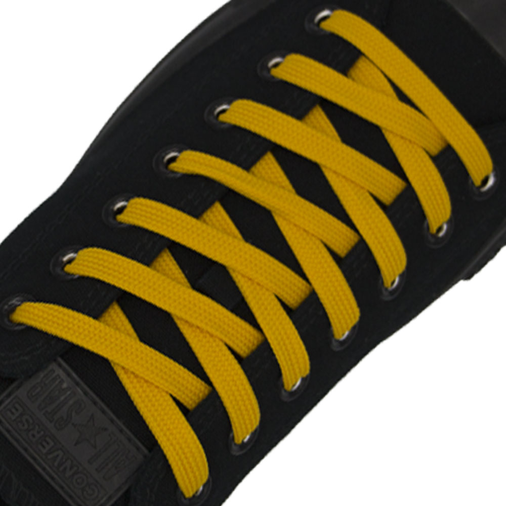 Dark Yellow Flat Shoelace - 30cm Length 10mm Width