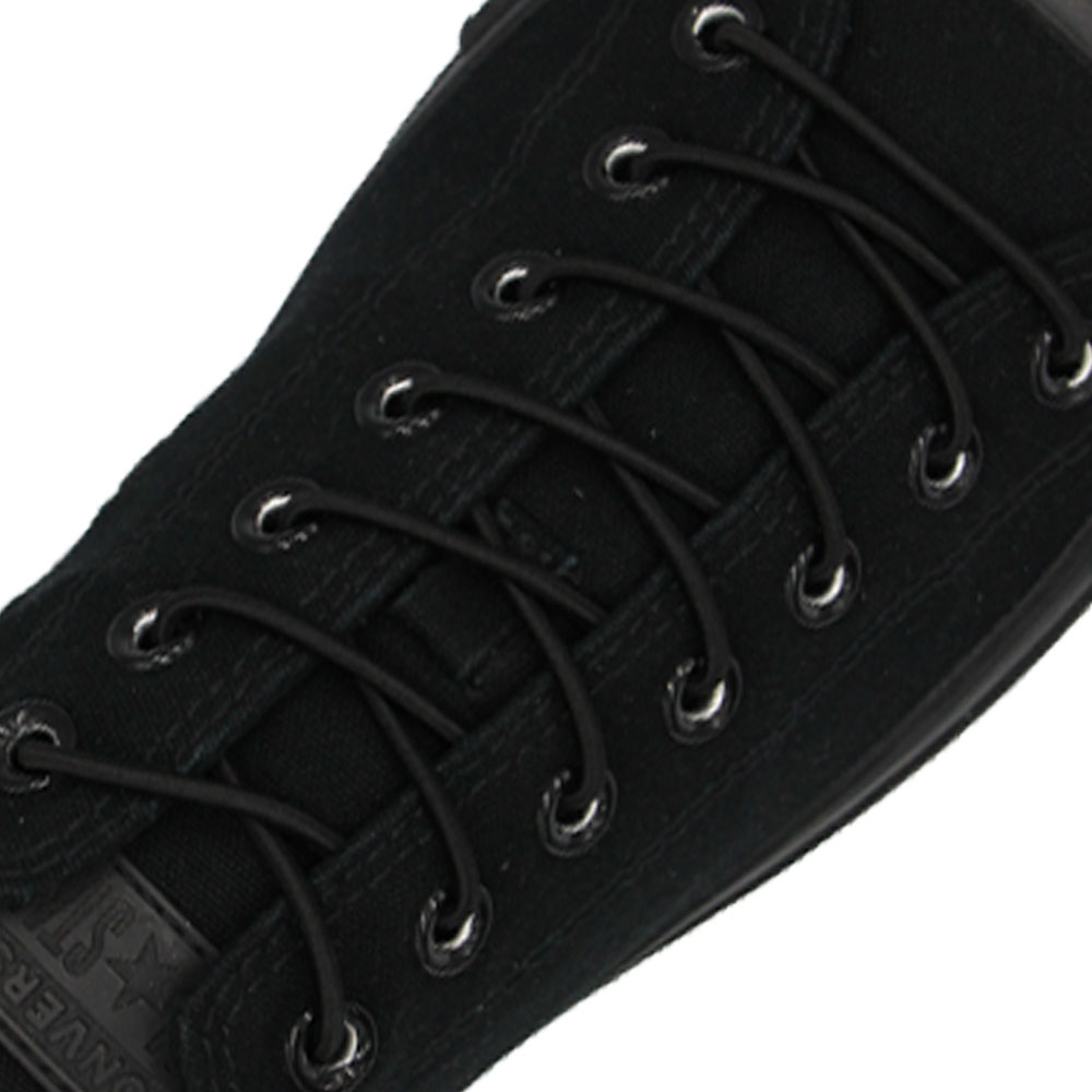 Black Elastic Shoelace - 30cm Length 3mm Diameter