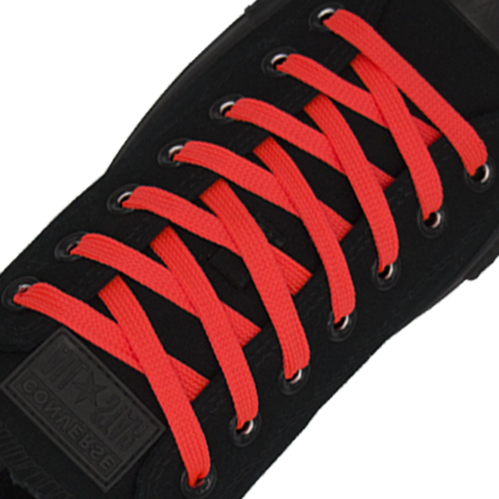 Fluro Pink Flat Shoelace - 30cm Length 10mm Width