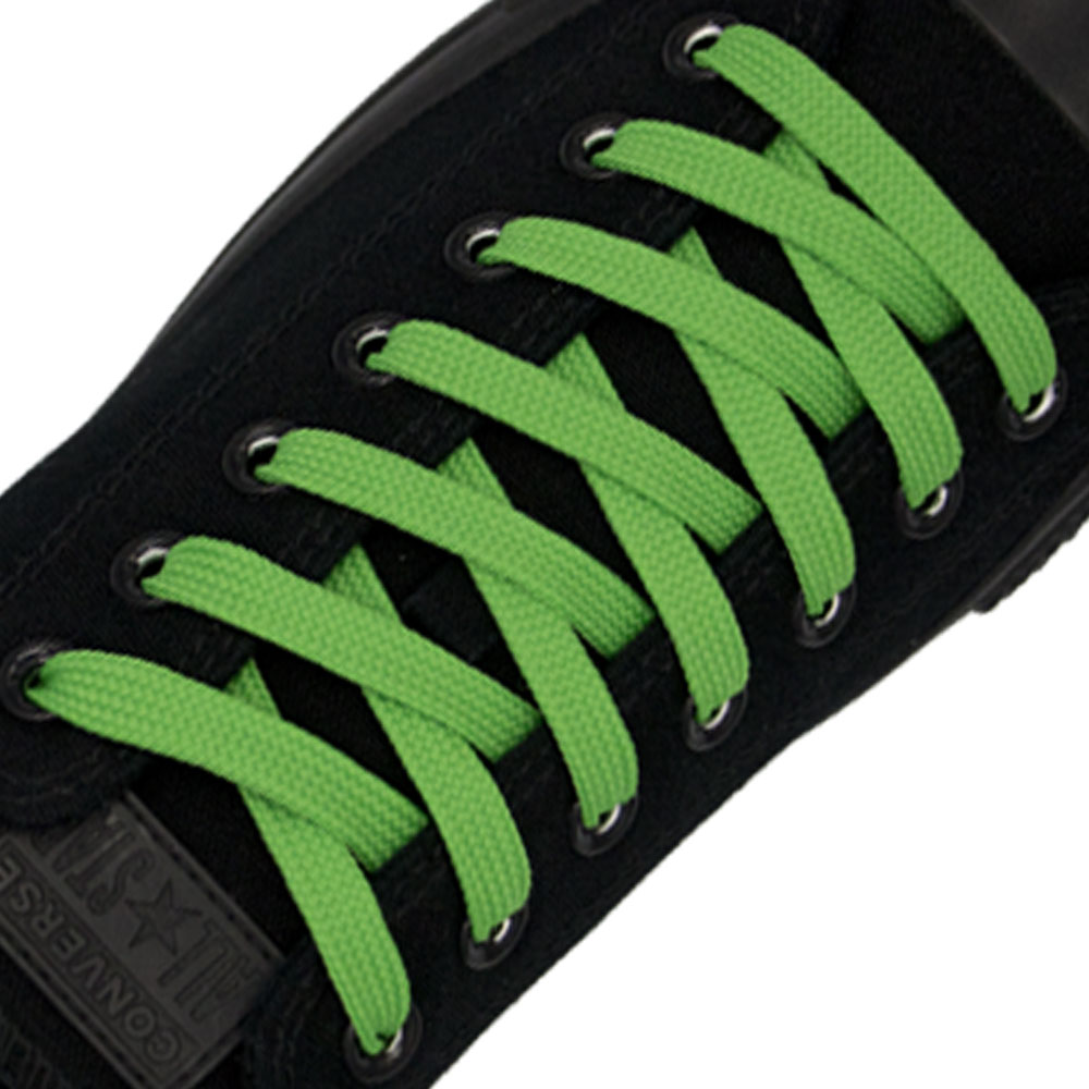 Green Flat Shoelace - 30cm Length 10mm Width