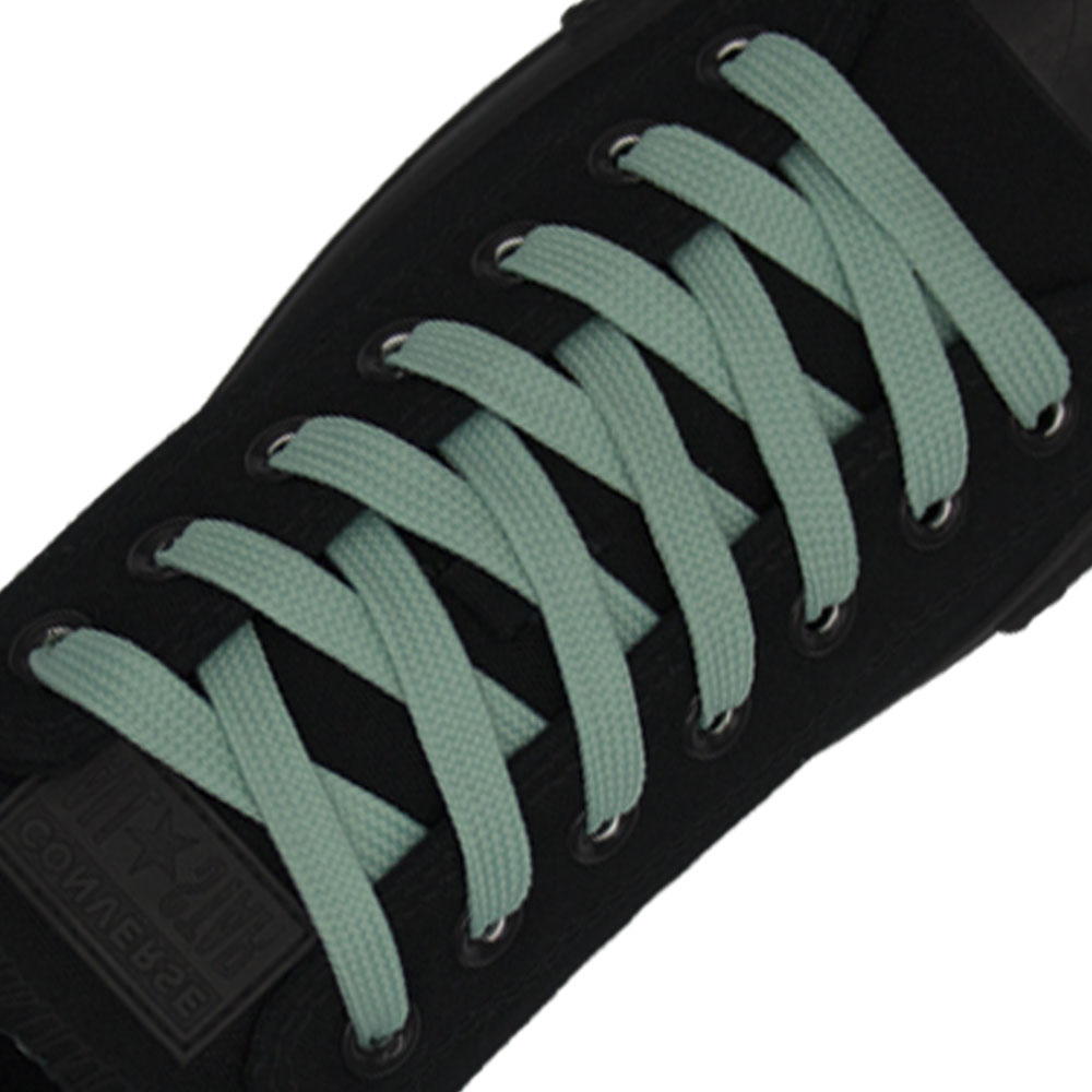 Light Aqua Flat Shoelace - 30cm Length 10mm Width