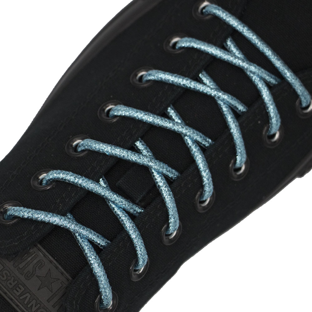 Light Blue Glitter Shoelace - 30cm Length 4mm Diameter