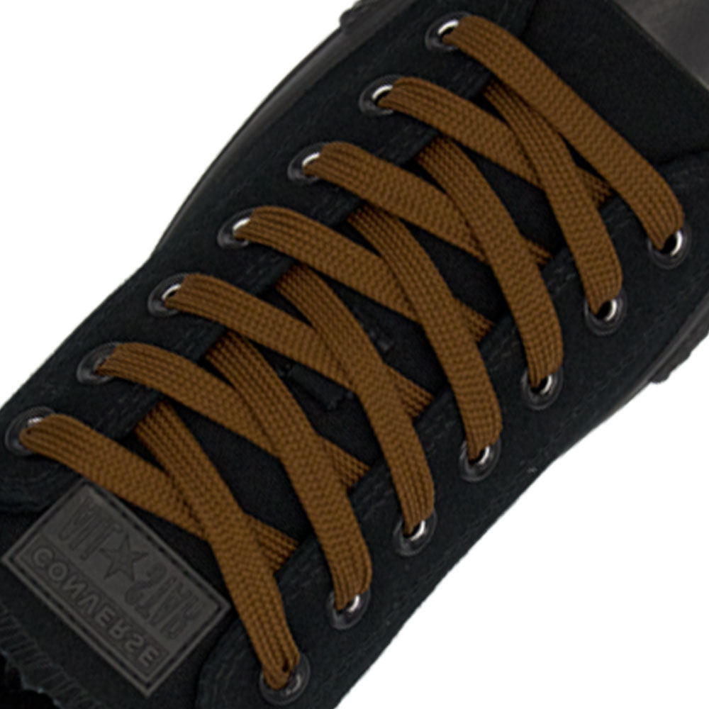 Light Brown Flat Shoelace - 30cm Length 10mm Width