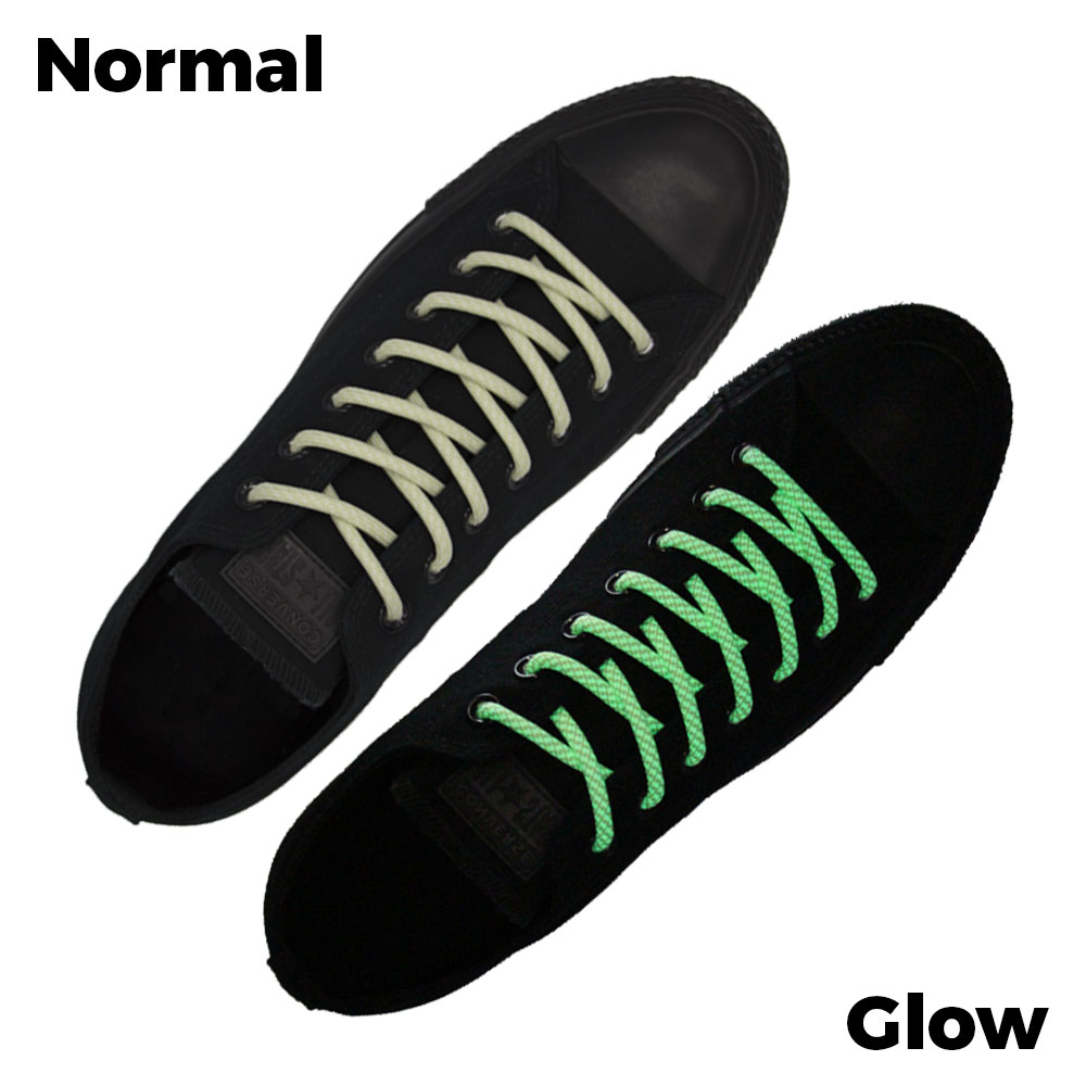 Light Green White Glow Shoelace - 30cm Length 5mm Diameter