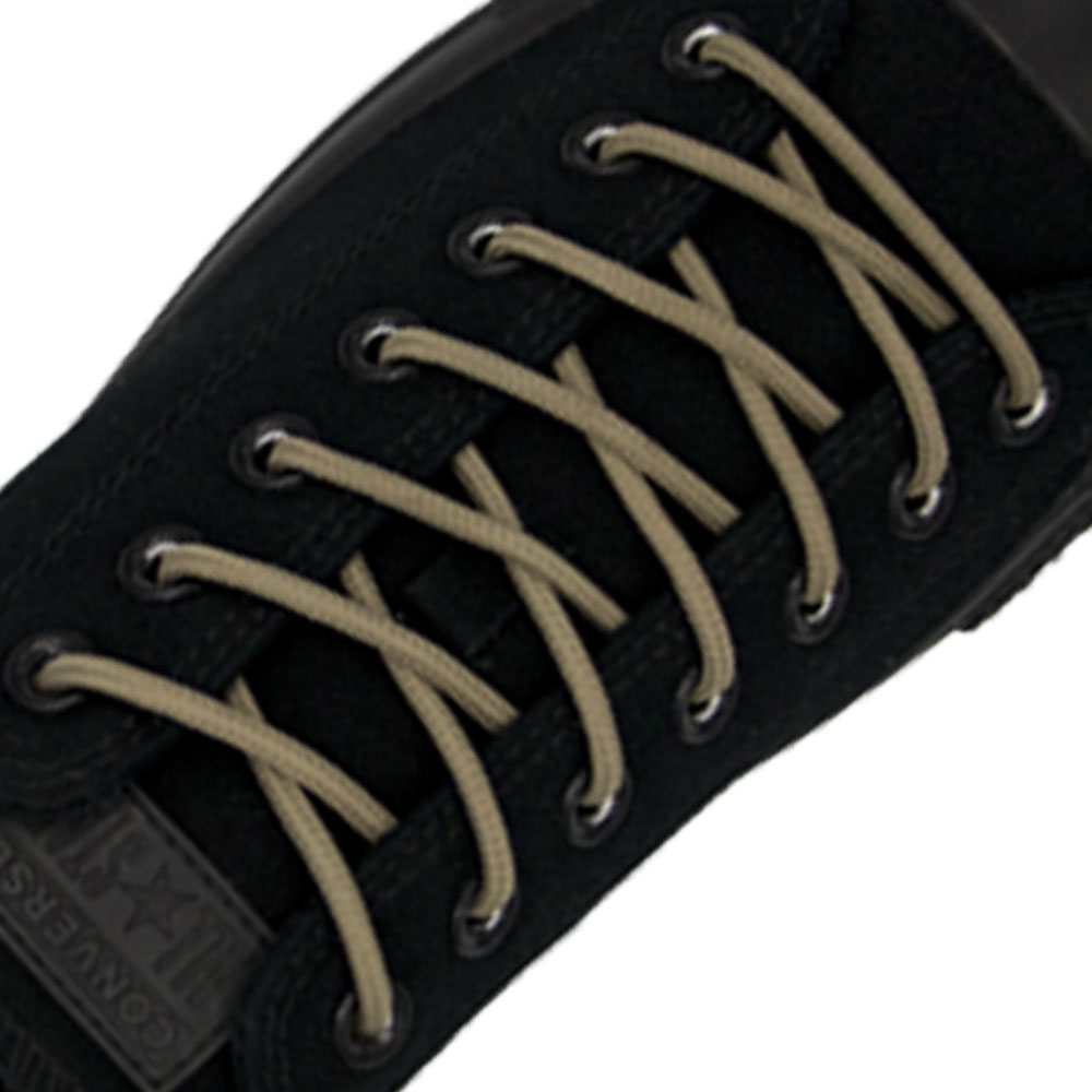 Light Khaki Round Shoelace - 30cm Length 4mm Diameter