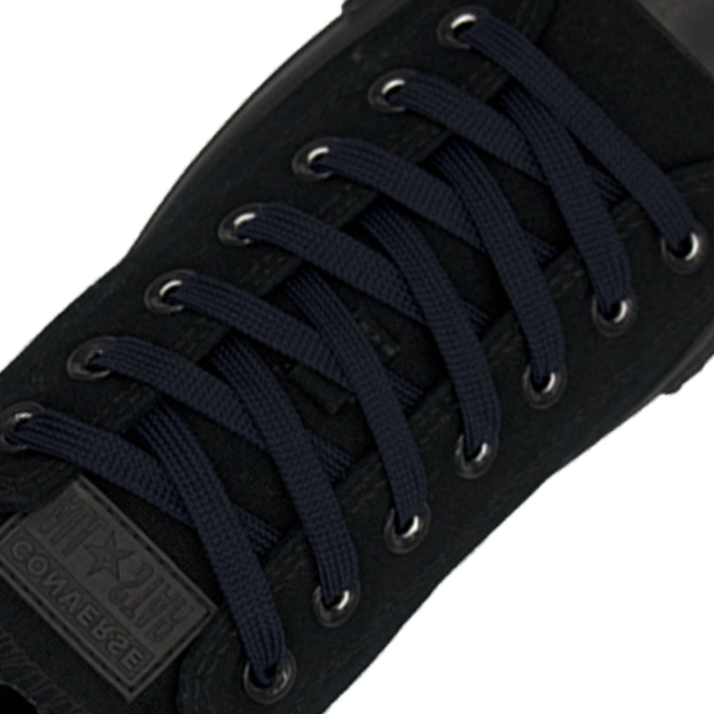 Navy Blue Flat Shoelace - 30cm Length 10mm Width